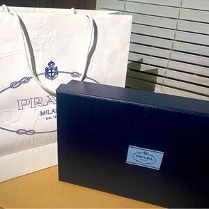 Prada, shopping bag empty and Prada box empty 16x10x3